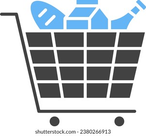 Imagen vectorial de icono de Food Cart. Adecuado para aplicaciones web móviles y medios de impresión.