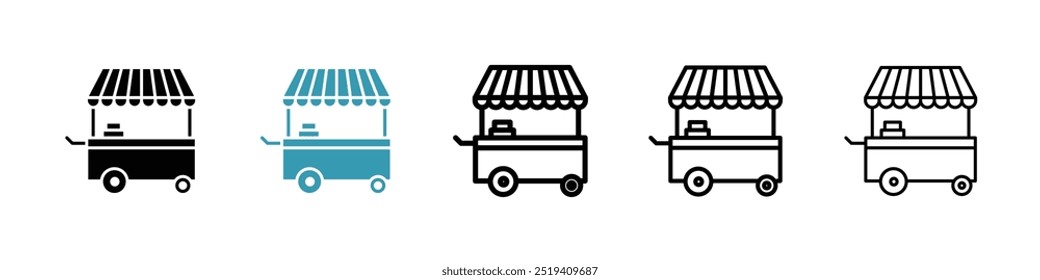 Food cart icon vector icon set. EPS 10