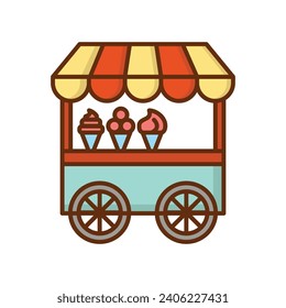 Food Cart Icon Vector Sign And Symbol