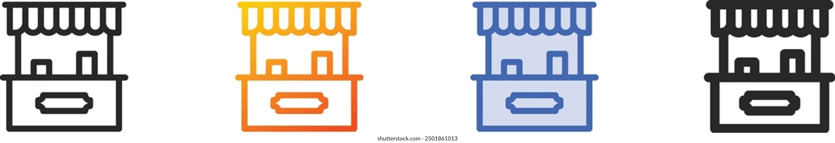 food cart icon.Thin Linear, Gradient, Blue Stroke and bold Style Design Isolated On White Background