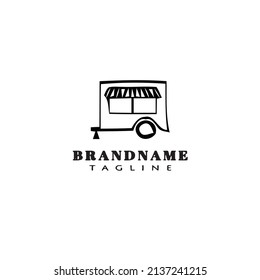food cart logo cartoon icon design template black modern isolated vector