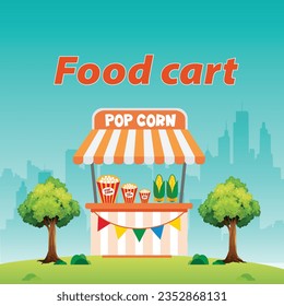 	
Food cart market street food cart concept seller shop