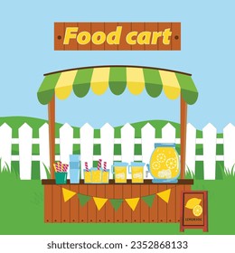 	
Food cart market street food cart concept seller shop