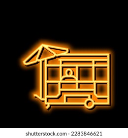 food cart neon light sign vector. food cart illustration