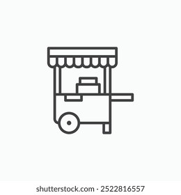 Food cart thin liner icon isolated
