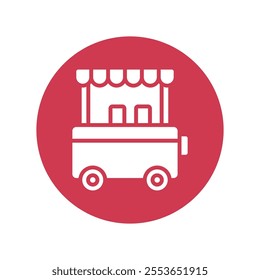 Food cart vector gylph Circle Icon. Eps 10 file