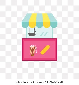 Food cart vector icon isolated on transparent background, Food cart logo concept