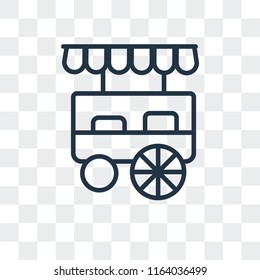 Food cart vector icon isolated on transparent background, Food cart logo concept