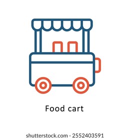 Food cart   Vector Two Colors outline Icon. Eps10 File