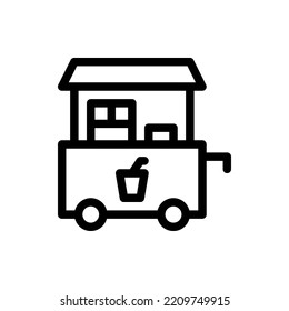 Food Cart, Wagon, Stand, Flat Icon Logo Illustration Vector Isolated. Drink and Food Cart icon set. Suitable for Web Design, Logo, App. 