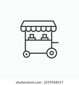 Food cartline in Thin line black color. flat simple vector symbols illustration.