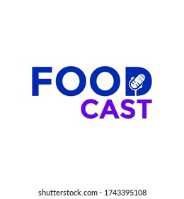 food cast logo icon vector , food talk, food online logo template
