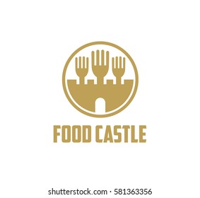 Food castle logo vector template 