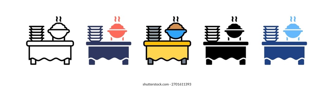 Food And Catering Icon Multiple Vector Illustration