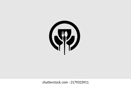 Diseño del logotipo del vector de restauración de alimentos