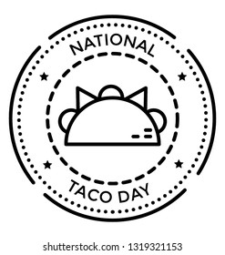 Food celebration, taco day stamp