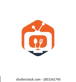 Food Channel Logo Template Design Vector. Cook Channel TV Logo Design Template Inspiration	