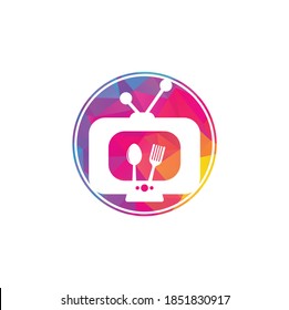 Food Channel Logo Template Design Vector. Cook Channel TV Logo Design Template Inspiration	
