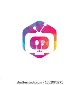 Food Channel Logo Template Design Vector. Cook Channel TV Logo Design Template Inspiration	
