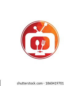 Food Channel Logo Template Design Vector. Cook Channel TV Logo Design Template Inspiration