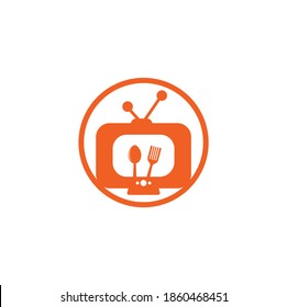Food Channel Logo Template Design Vector. Cook Channel TV Logo Design Template Inspiration
