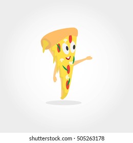 Food Character Vector Illustration. Pizza Character design