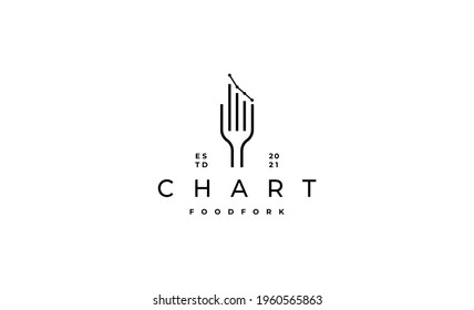 food Chart fork element logo design