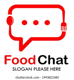 Food Chat  vector logo template illustration.This logo suitable for Business