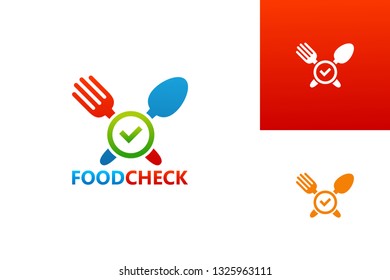 Food Check Logo Template Design Vector, Emblem, Design Concept, Creative Symbol, Icon