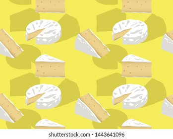 Food Cheese Brie Vector Seamless Background Wallpaper