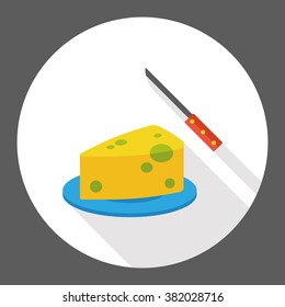 food cheese flat icon