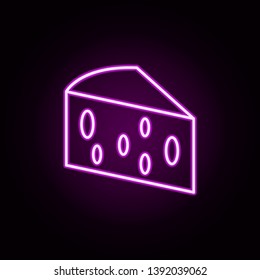 food, cheese neon icon. Elements of food and drink set. Simple icon for websites, web design, mobile app, info graphics