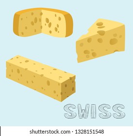 Food Cheese Type Swiss Vector Illustration