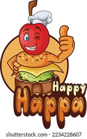 Food chef cartoon characters illustrator vector art 