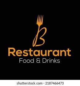 Cocina del chef Cocina con Cocina de la Fork Cuchara Restaurante Cafe Logo Diseño Icono Plantilla vectorial