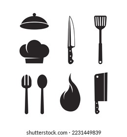 food and chef hat logo and icon vector design template 