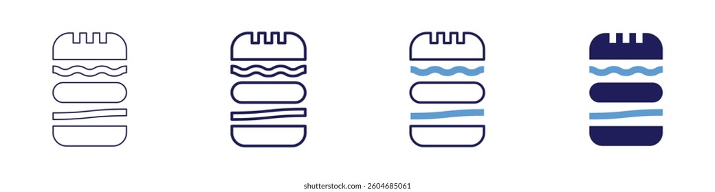 Food chemical safety icon in 4 different styles. Thin Line, Line, Bold Line, Duotone. Duotone style. Editable stroke.