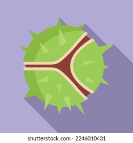 Food chestnut icon flat vector. Fruit tree. Sweet fall