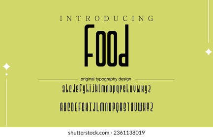 Food Classic college font. Vintage sport font in american style for football, baseball or basketball logos and t-shirt. Athletic department typeface, varsity style font