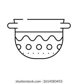 food clay crockery line icon vector. food clay crockery sign. isolated contour symbol black illustration