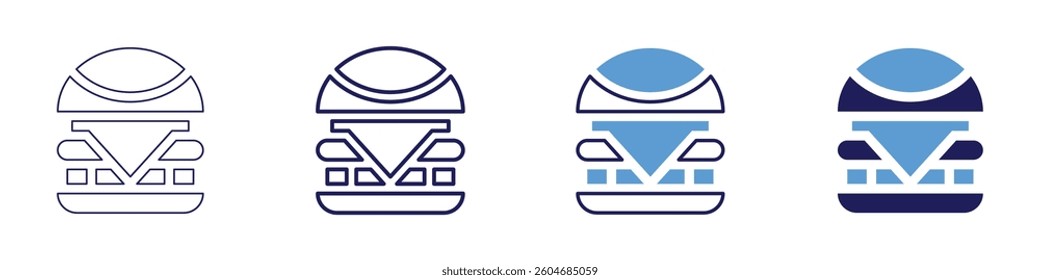 Food climate impact icon in 4 different styles. Thin Line, Line, Bold Line, Duotone. Duotone style. Editable stroke.