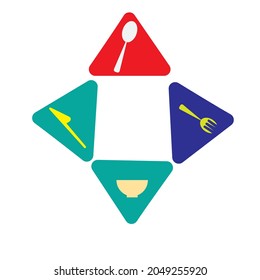food clip art or flat restaurant logo set 