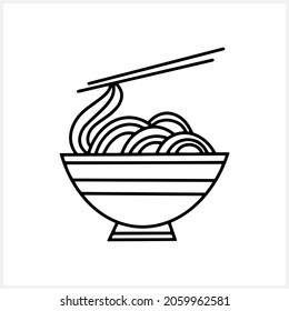 Food clip art isolated. Noodles icon. Hand drawn art line. Vector stock illustration. EPS 10