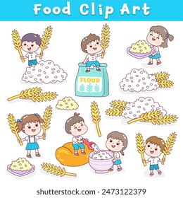 Food clip art set basic food groups.