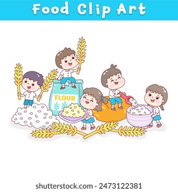 Food clip art set basic food groups.