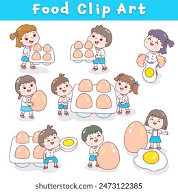 Food clip art set basic food groups.