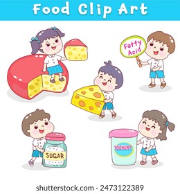 Food clip art set basic food groups.