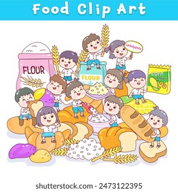 Food clip art set basic food groups.