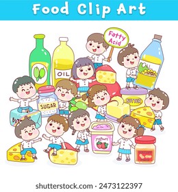 Food clip art set basic food groups.