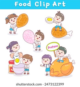 Food clip art set basic food groups.